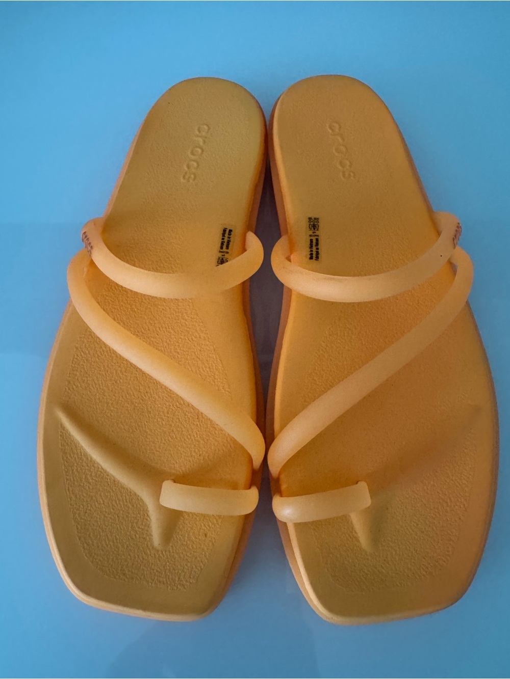 CROCS Women's Strappy Toe-Loop Slide Sandals in Orange 9W